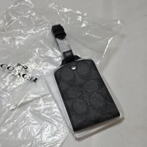 Coach Signature Black Luggage Tag